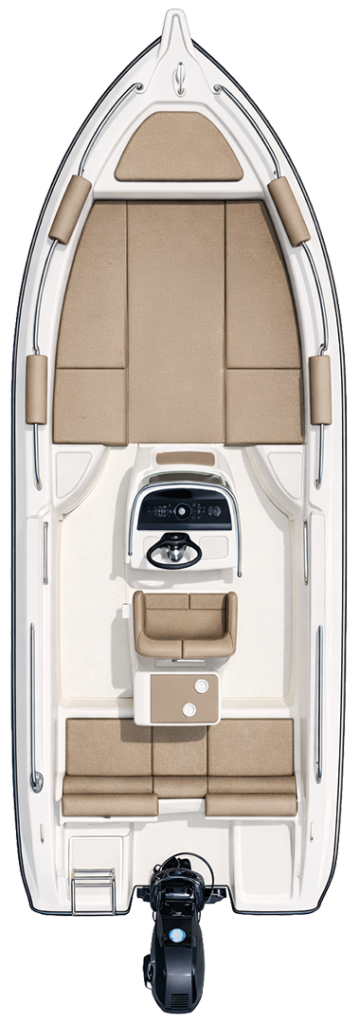 Archaggelos boat top-down interior deck plan showing seating layout and console